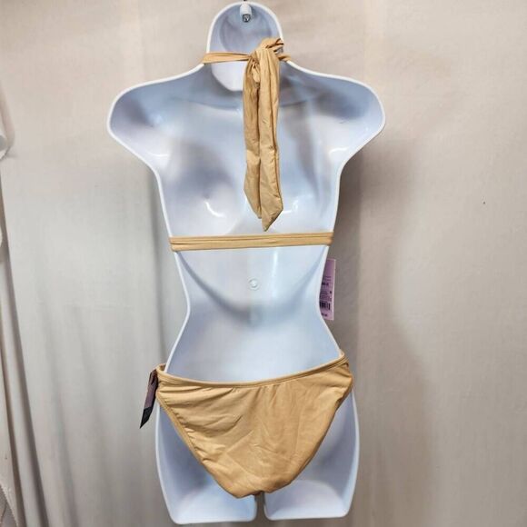 Wild Fable two-piece Bikini Gold Top XS Bottom S Swimsuit - Picture 2 of 9